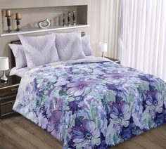 Простыня 1.5-спальн. "Блум 1 фиол" перкаль Текс Дизайн