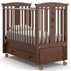Кроватка Nuovita Fasto Swing маятник продольный noce scuro тёмный орех