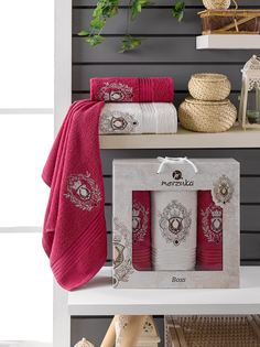 Полотенце Oran Merzuka Boss Цвет: Бордовый (50х80 см - 2 шт,70х130 см)