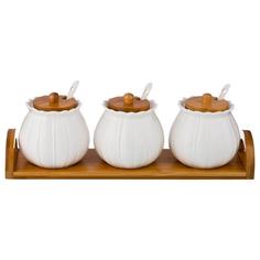 Набор сахарниц Lefard, 7 предметов, белый/дерево