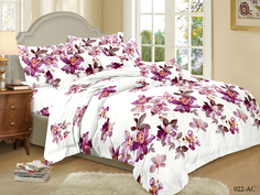 Постельное белье Cleo Melville цвет: белый, сиреневый (1,5 спал.)