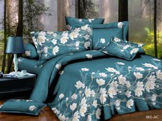 Постельное белье Cleo Galilea цвет: зеленый, белый (2 сп. евро)