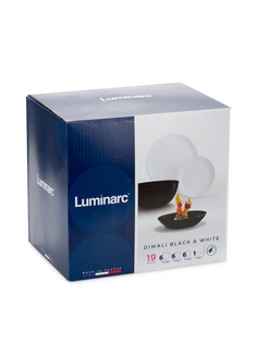 Столовый набор 19 предметов DIWALI BLACK/WHITE Luminarc
