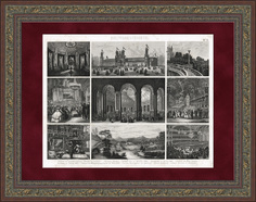 Фестивали, выставки, спорт и маскарады Западной Европы. Антикварная гравюра Rarita