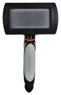 Щетка для кошек и собак TRIXIE Soft Brush M, нержавеющая сталь, цвет черный, белый 10х17см