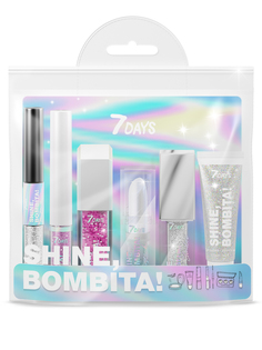 Подарочный набор для макияжа 7DAYS SHINE, BOMBITA! / №3 Hologram, 6 средств