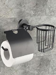 Держатель для туалетной бумаги с корзиной Black Raindrops 20545