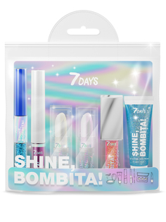 Подарочный набор для макияжа, косметичка 7DAYS SHINE, BOMBITA! / №4 Miracle, 6 средств