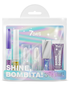 Подарочный набор для макияжа 7DAYS SHINE, BOMBITA! / №2 Deep Night, 6 средств