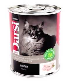 Влажный корм для кошек Darsi Adult , кролик, 12шт, 340г