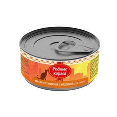 Влажный корм для кошек Родные корма Мясное угощение , индейка, 24шт, 100г