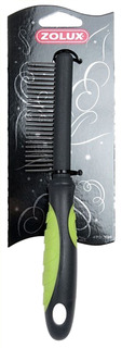 Расческа для собак ZOLUX редкая, металл, цвет черный, зеленый