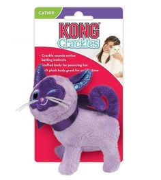 Мягкая игрушка для кошек с кошачьей мятой KONG Crackles Кошка, фиолетовый, 20 см