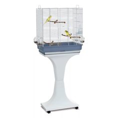 Клетка для птиц Imac Camilla, на колесах и подставке, 50x30x57/129 см, белая с серым