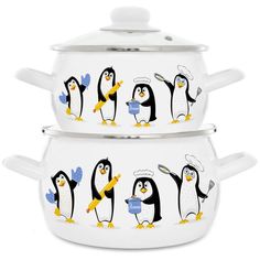 Набор посуды "Пингвины" 2,0 3,5 л 4 предмета Эстет