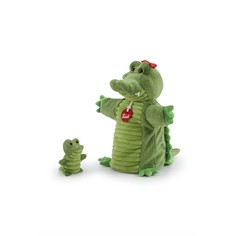 Мягкая игрушка на руку Trudi Крокодил с крокодильчиком, 26x24x11см 29869