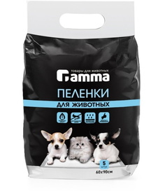Пеленки Gamma для животных (600 х 900 мм, 5 шт)