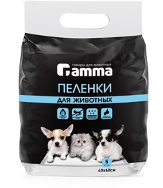 Пеленки Gamma для животных (400 х 600 мм, 5 шт)