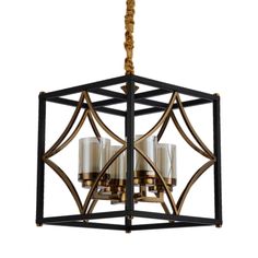 Люстра подвесная Lumina Deco LDP 1223-4 BK+MD Quadrato