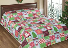 Покрывало Guten Morgen Новогоднее ассорти полутораспальный 150x200 см