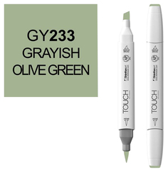 Маркер двусторонний Touch Brush 233 Серо-зеленый оливка серый; зеленый