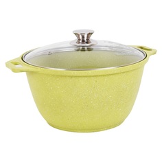 Кастрюля антипригарное покрытие литая 6,0л Trendy style lime ТМ KUKMARA Кукморский завод Металлопосуды