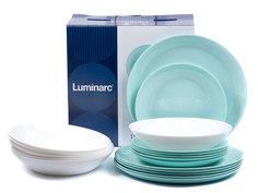 Столовый набор ЛАЙТ ТЮРКУАЗ&УАЙТ 18 предметов Luminarc