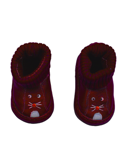 Пинетки JINN кожаные бордовые р.21