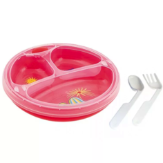Термотарелка с ложкой и вилкой Colourful animals Canpol Babies