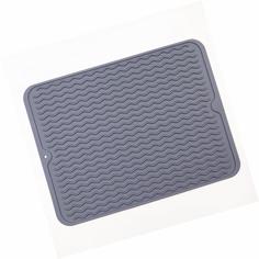Силиконовый коврик для сушки посуды Волна 40*30*0,5 ZDK (серый)