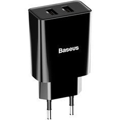 Сетевое зарядное устройство 2xUSB Baseus Speed Mini Dual U Charger 10.5W-Черное (CCFS-R01)