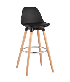 Полубарный стул STOOL GROUP Мартин KY-836 BLACK, дерево натуральное/хром/черный