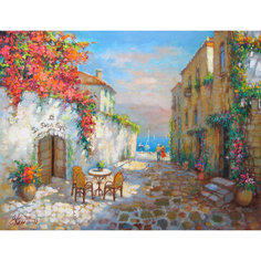 Алмазная мозаика 40*50 см ОСТРОВ СОКРОВИЩ Маленькое кафе без подрамника 662585