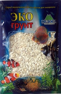 Грунт для аквариума ЭКОгрунт галька, Мраморная крошка, белая, 2-5 мм, 7 кг