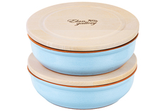 Набор из 2-х емкостей 1 л 20х20х6 см "TerraCotta" голубой Elan Gallery