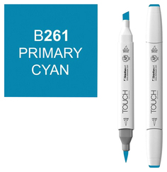 Маркер двусторонний Touch Brush 261 Циан голубой