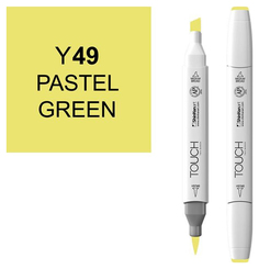 Маркер Touch Brush двухсторонний на спиртовой основе Зеленый пастельный 049 желтый