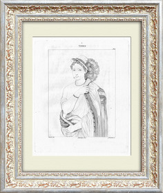 Тициан, Портрет молодой женщины в шляпе. Раритетная гравюра, 19 век Rarita