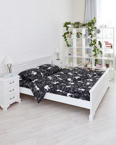 Постельное бельё из бязи "Всё себе" Коты на черном 1.5 спальное наволочки 50х70