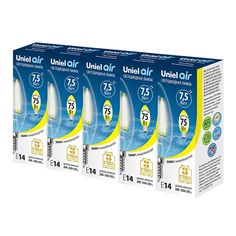Лампочка Uniel LED-C35-7,5W/WW/E14/CL GLA01TR Набор из 5штук AIR C