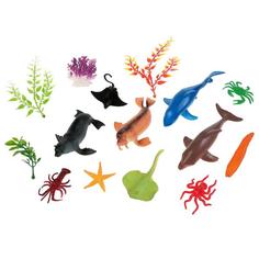 Игрушка пластизоль подводный мир (11 животных + 4 водоросли) в пак Играем вместе