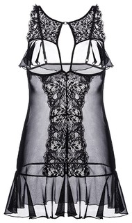 Комбинация Erolanta Lingerie Collection с открытой грудью, черная (50-52)