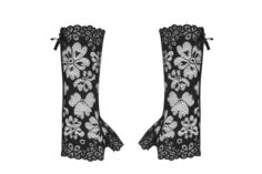 Нежные кружевные высокие митенки Obsessive