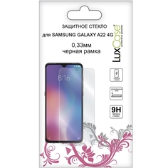 Защитное стекло LuxCase для Galaxy A22 4G, прозрачное, 0,33 мм, черная рамка 78499