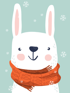 Алмазная мозаика Гранни «Снежный зайчик» полная выкладка, 20х15 см, квадратные стразы