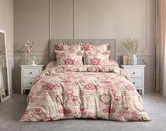 Постельное белье "Ночь нежна" из поплина Свидание красное 2 спальное евро простыня