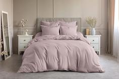 Постельное белье "Ночь нежна" из поплина Светло-розовый 2 спальное евро простыня