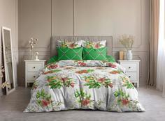 Постельное белье "Ночь нежна" из поплина Новогодний букет 2 спальное евро простыня