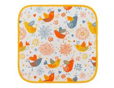 Подушка на стул "Guten Morgen" Birds из рогожки; птицы оранжевый, 40х40