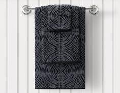 Полотенце махровое "Guten Morgen" Illusion, круги, чёрный